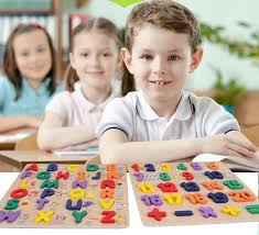 Digital Puzzle Wooden Toys Number Letter