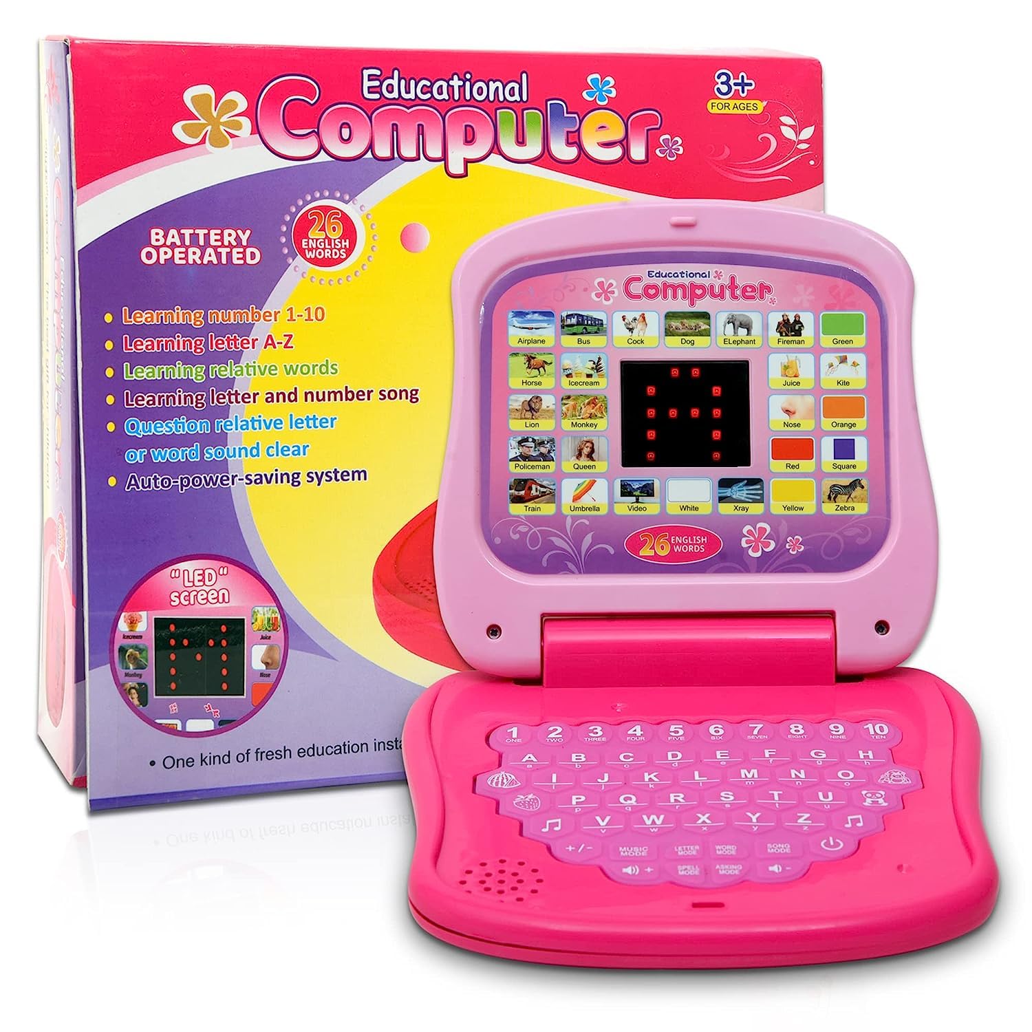Kids Learning Mini Laptop Toy with LED Display and Music